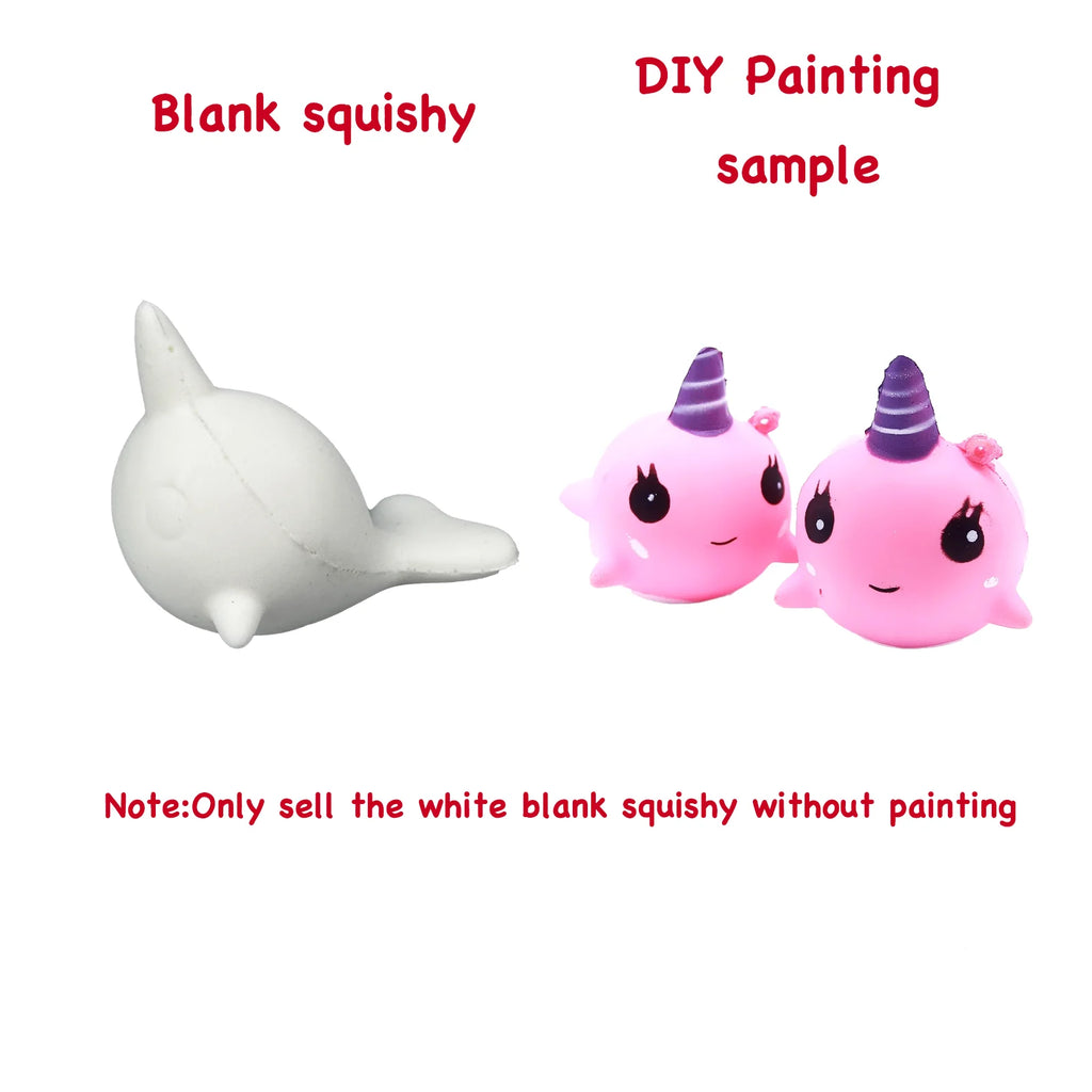 DIY Blank White Squishy Toys for Painting,Slow Rise Antistress Anxiety Anti Stress Relief Toys For Kids Children ADHD Autism