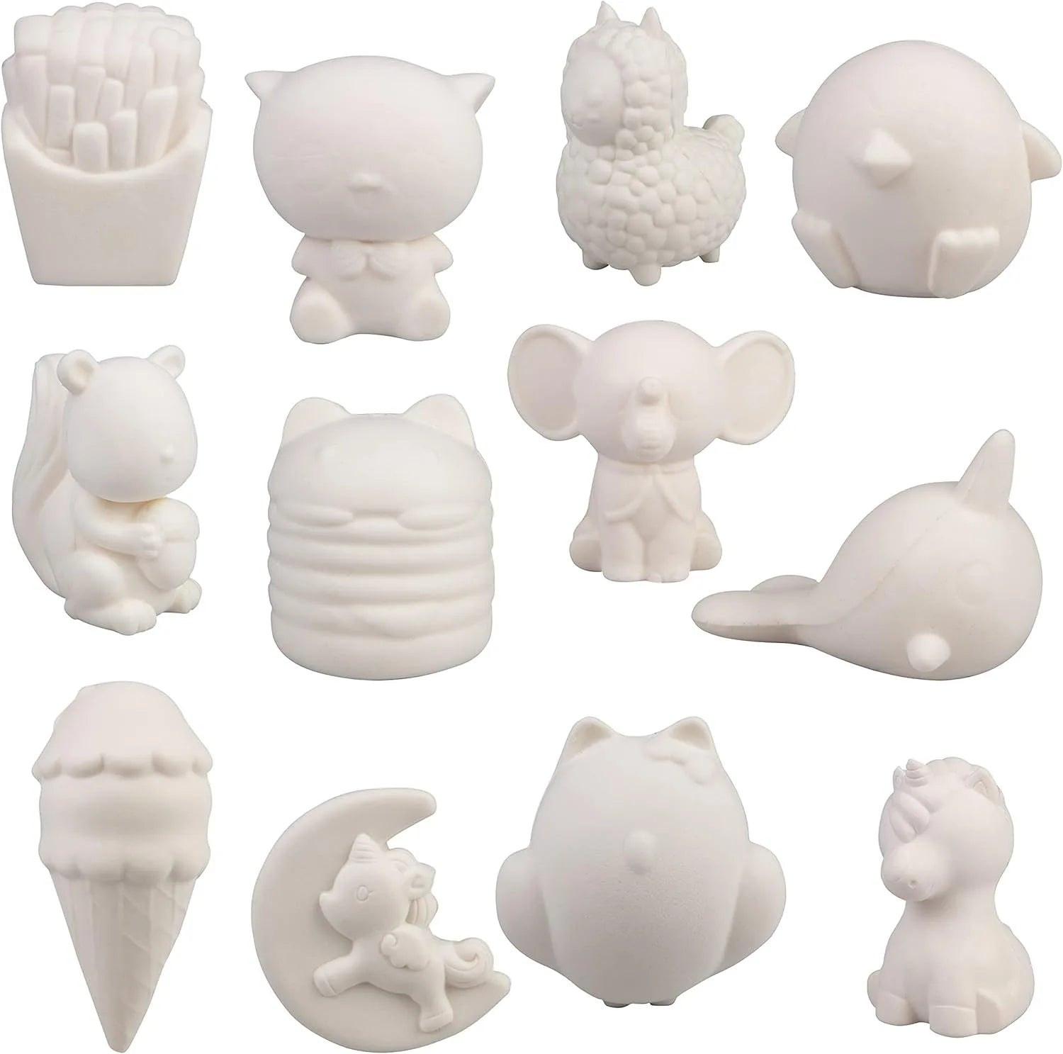 DIY Blank White Squishy Toys for Painting,Slow Rise Antistress Anxiety Anti Stress Relief Toys For Kids Children ADHD Autism