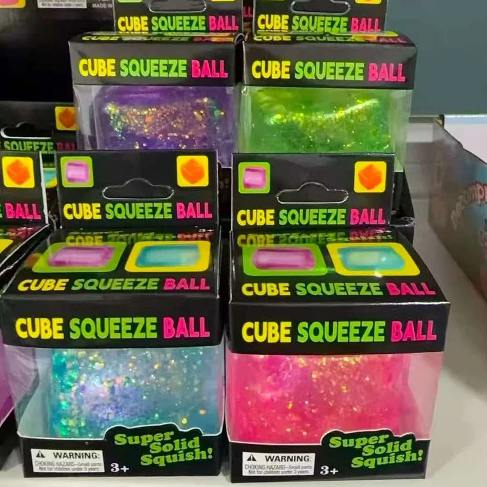 Colorful Cube Squishes Stress Balls Fidget Sensory Toys Simulation Ice Cream Squishies Bear Maltose Squeeze Dough Ball Gifts