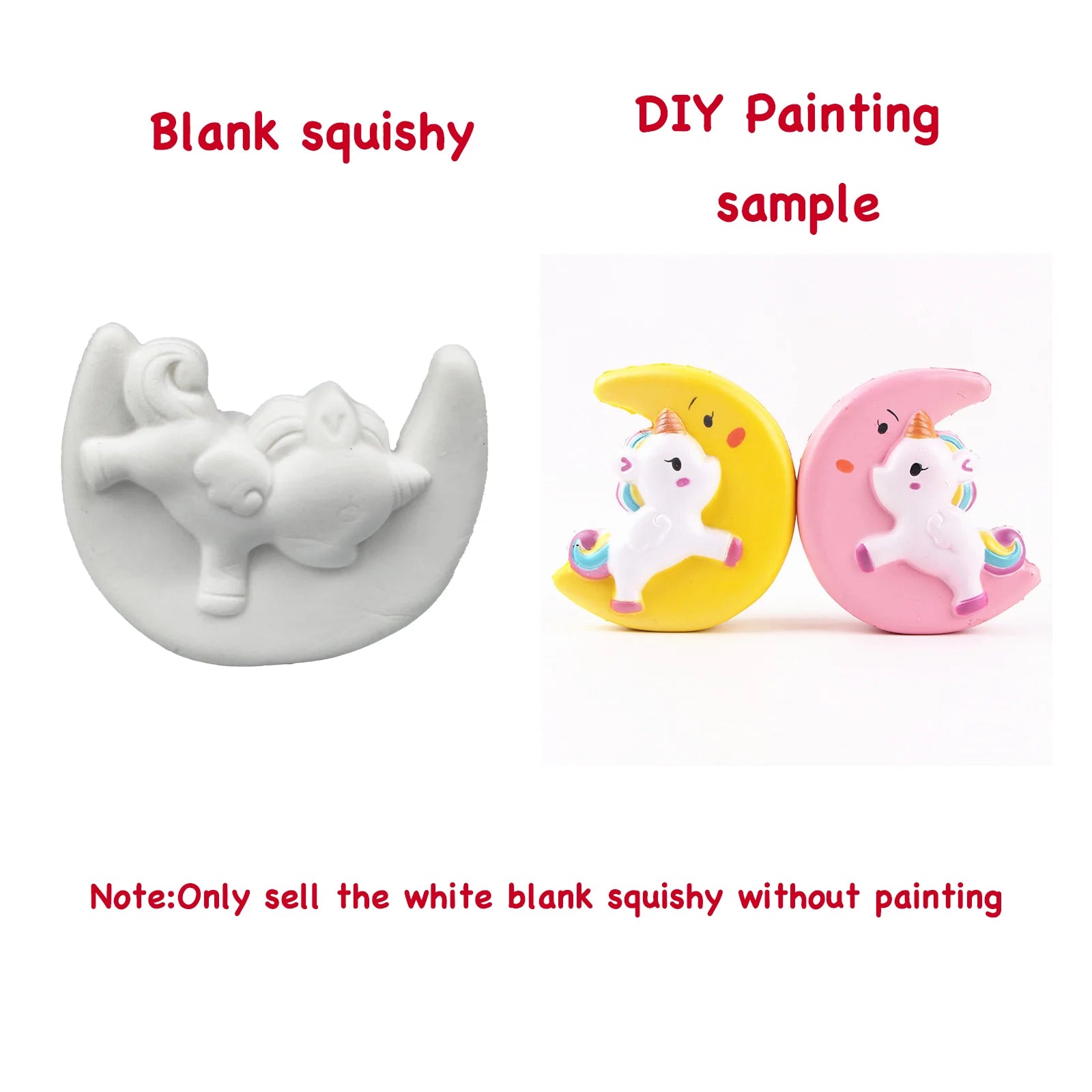 DIY Blank White Squishy Toys for Painting,Slow Rise Antistress Anxiety Anti Stress Relief Toys For Kids Children ADHD Autism