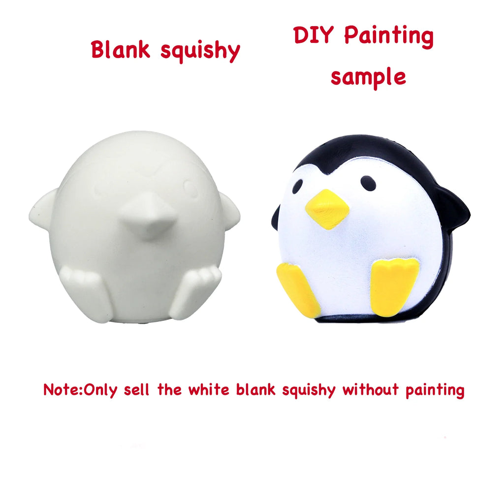 DIY Blank White Squishy Toys for Painting,Slow Rise Antistress Anxiety Anti Stress Relief Toys For Kids Children ADHD Autism