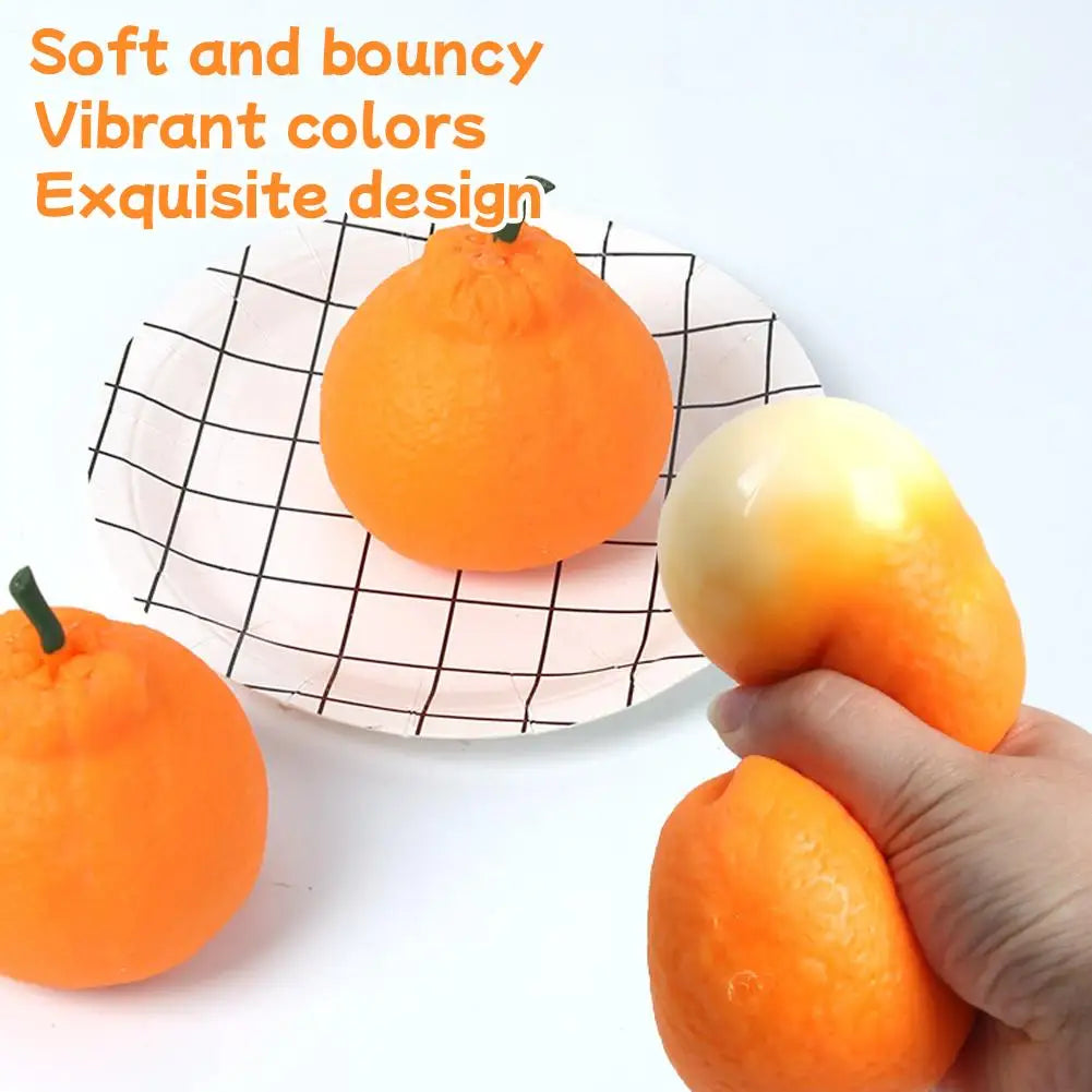Orange Squishes Stress Balls Simulation Fruit Squishies Dough Ball Squeeze Toys Stress Relief Decompression Toys