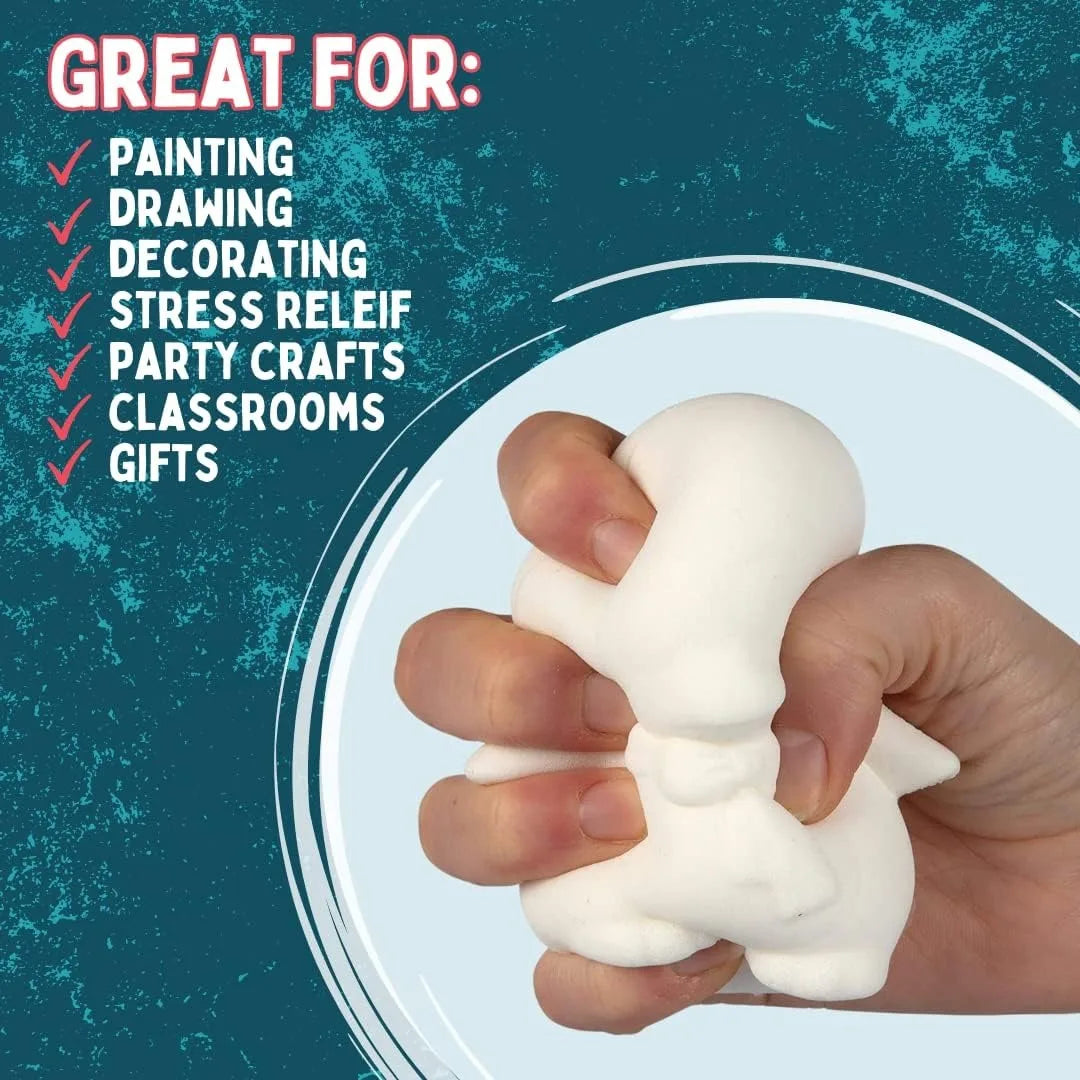 DIY Blank White Squishy Toys for Painting,Slow Rise Antistress Anxiety Anti Stress Relief Toys For Kids Children ADHD Autism
