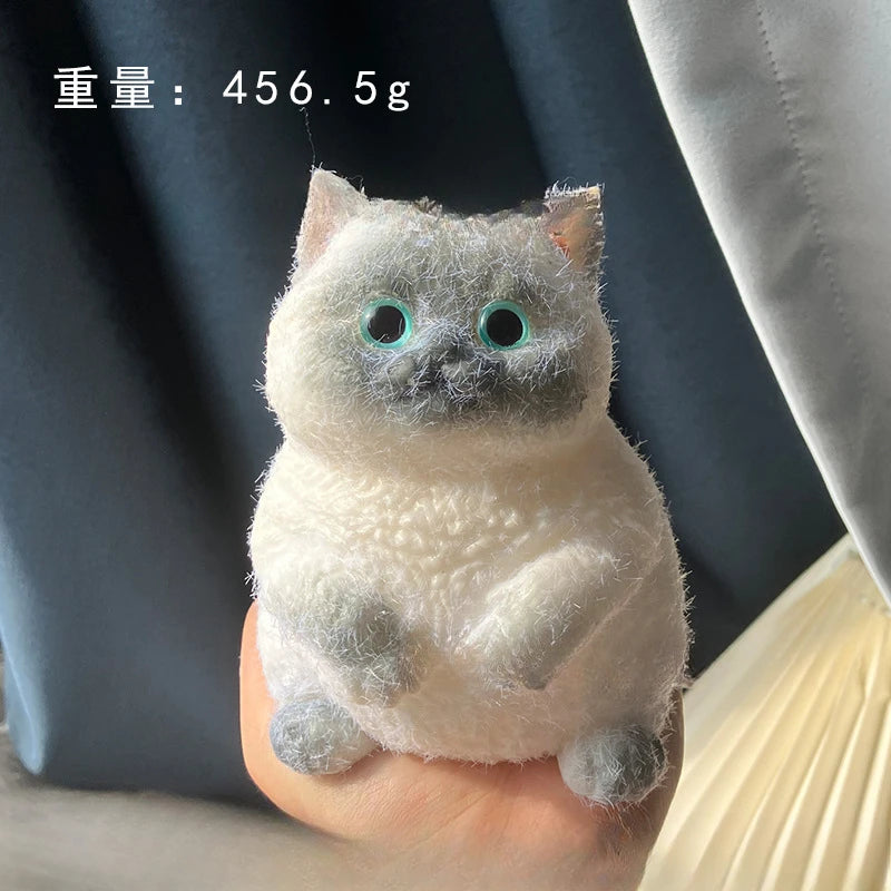 Fuzzy Squishies Big Cat Taba Squishy Silicone Big Plush Cat Handmade Kitten Squeeze Toy Mochi Toy Hand Relax Antistress Gift
