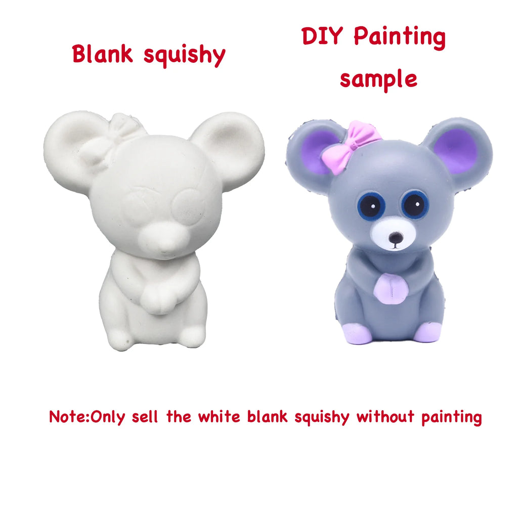 DIY Blank White Squishy Toys for Painting,Slow Rise Antistress Anxiety Anti Stress Relief Toys For Kids Children ADHD Autism