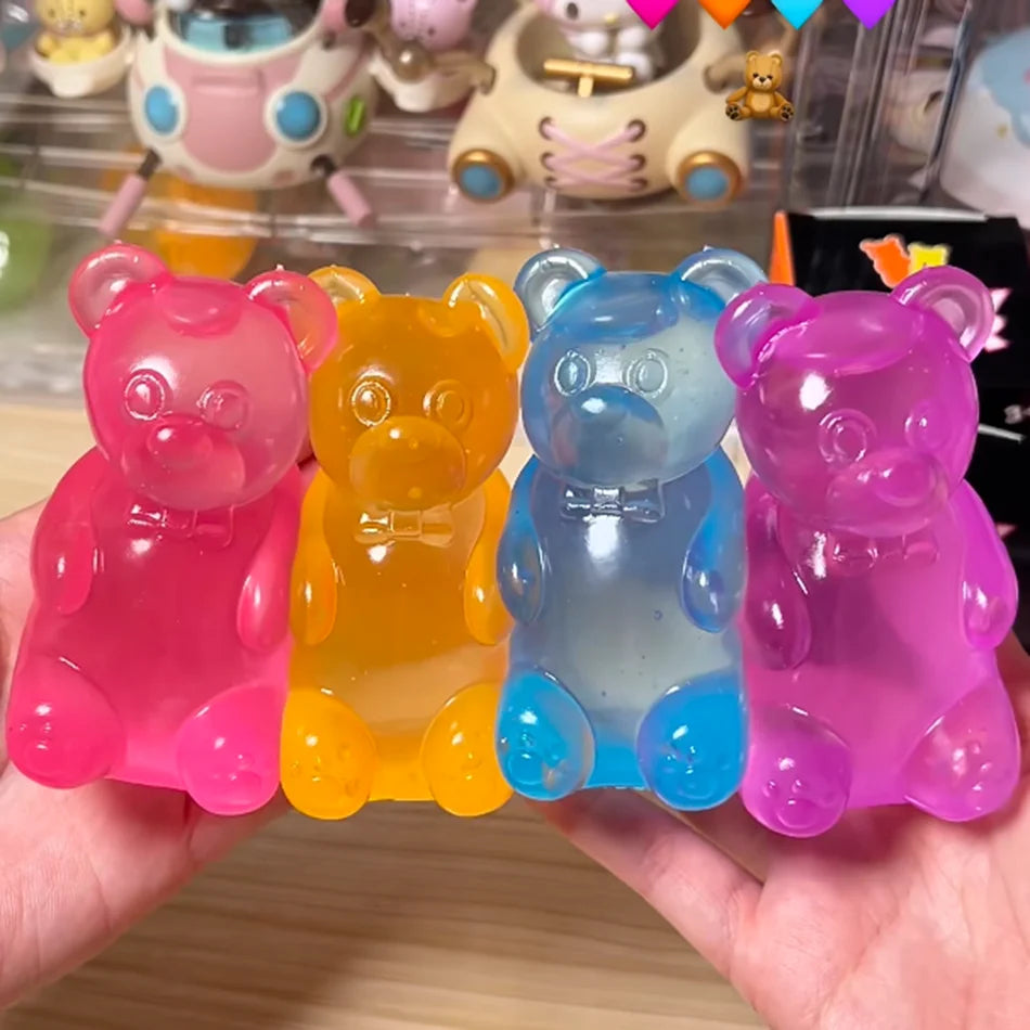 Colorful Cube Squishes Stress Balls Fidget Sensory Toys Simulation Ice Cream Squishies Bear Maltose Squeeze Dough Ball Gifts