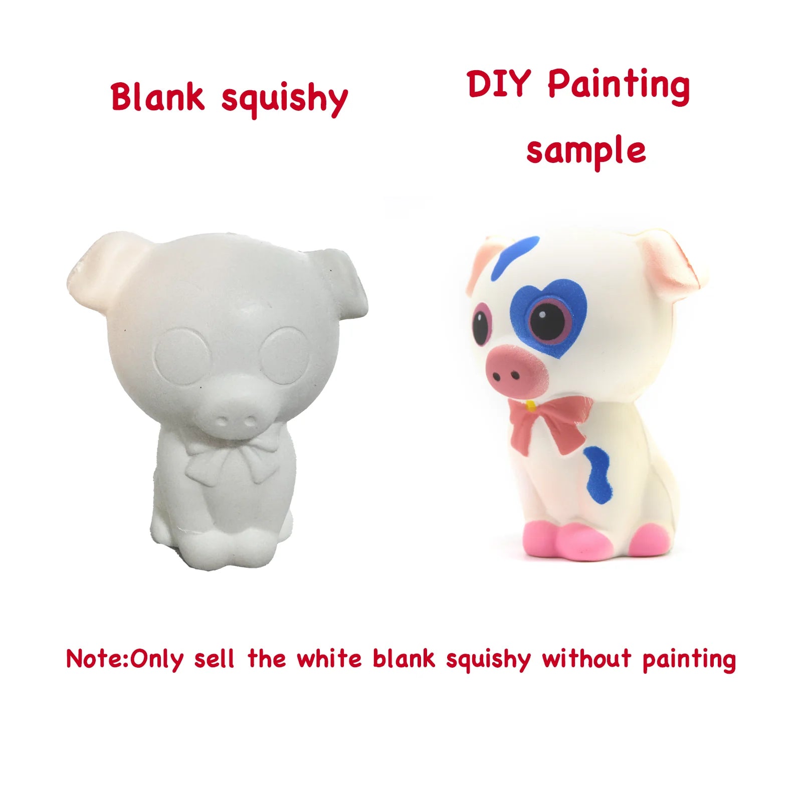 DIY Blank White Squishy Toys for Painting,Slow Rise Antistress Anxiety Anti Stress Relief Toys For Kids Children ADHD Autism