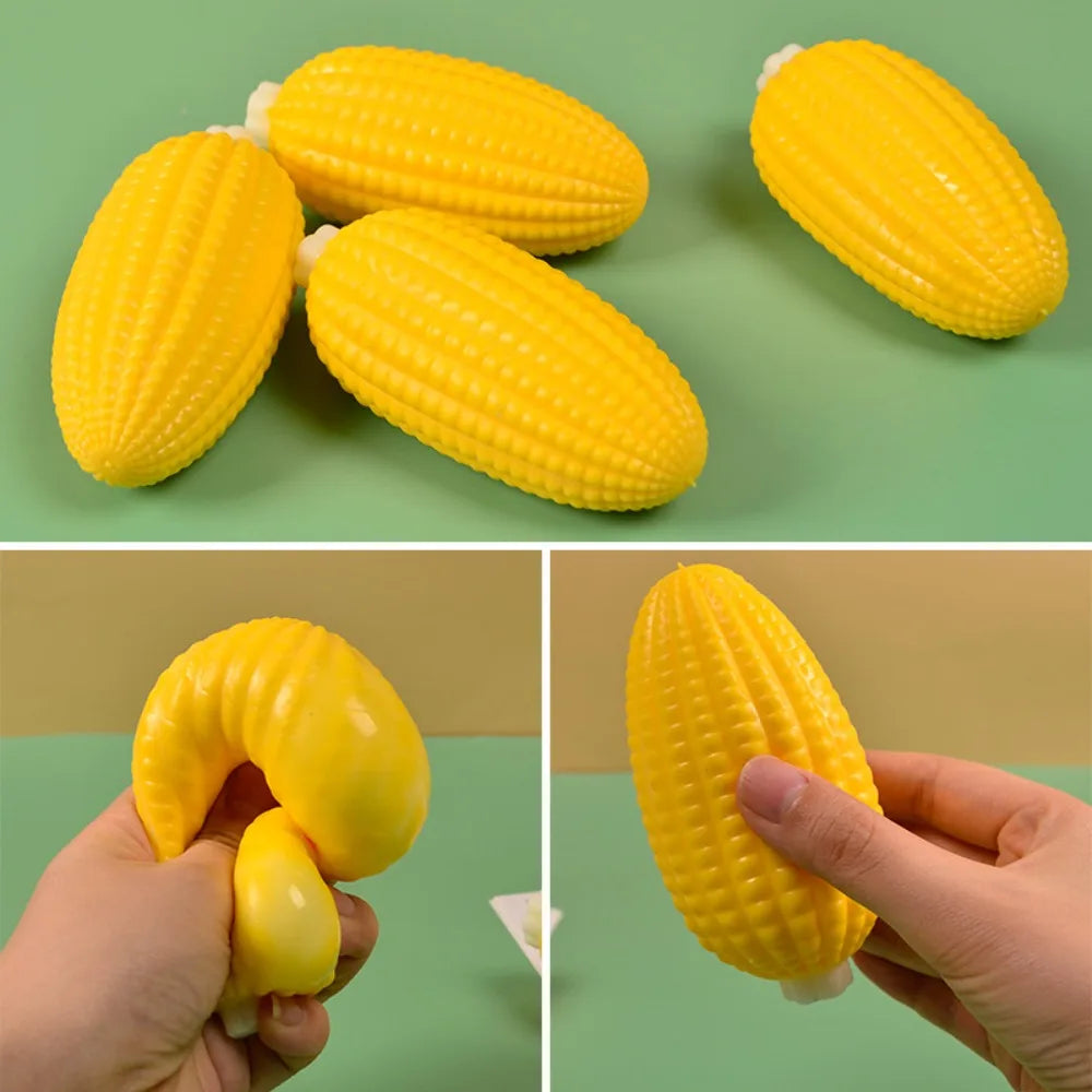 Squishy Simulated Corn Stress Ball - Squeeze Toy for Anxiety Relief, Fidget Sensory Toy for Kids & Adults,  Squishies Gag Gift