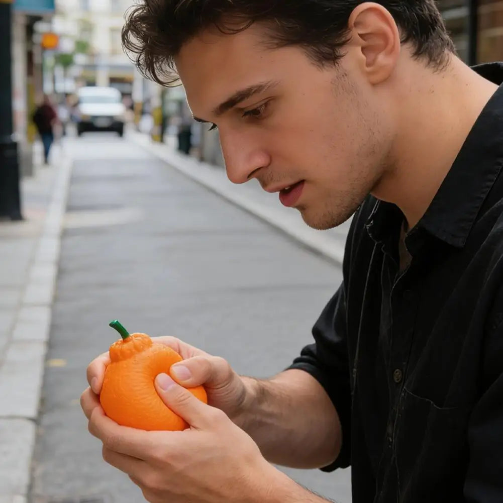 Orange Squishes Stress Balls Simulation Fruit Squishies Dough Ball Squeeze Toys Stress Relief Decompression Toys