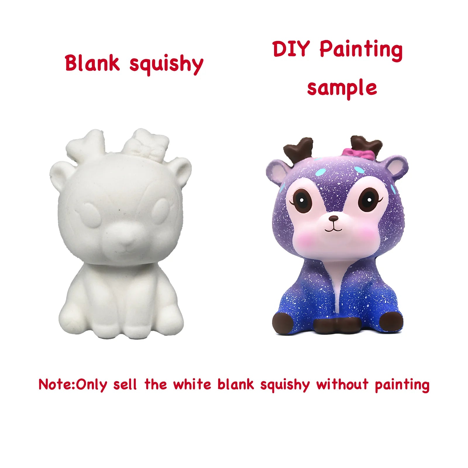 DIY Blank White Squishy Toys for Painting,Slow Rise Antistress Anxiety Anti Stress Relief Toys For Kids Children ADHD Autism
