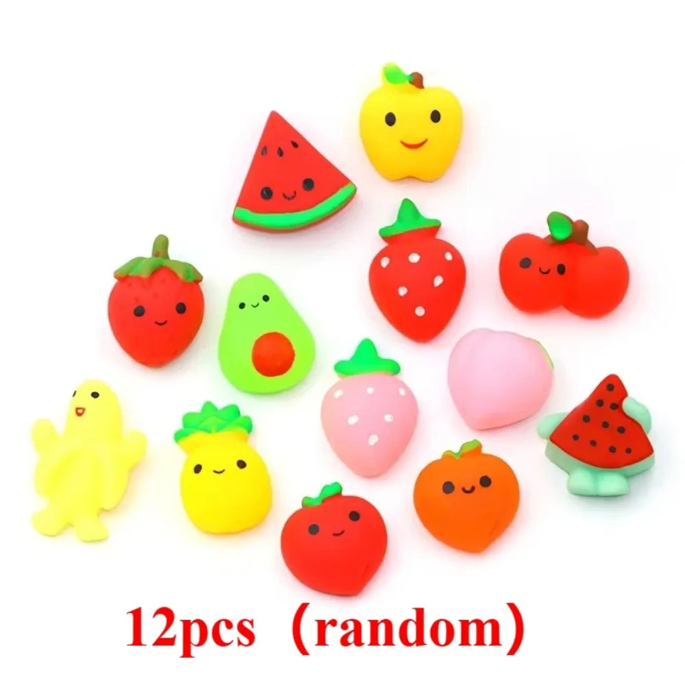 1-24pcs Mochi Squishy Toys Set for Kids Mini Squishies Fruit Squeeze Pack Cute Stress Relief Anxiety Birthday Gift Adults Kids