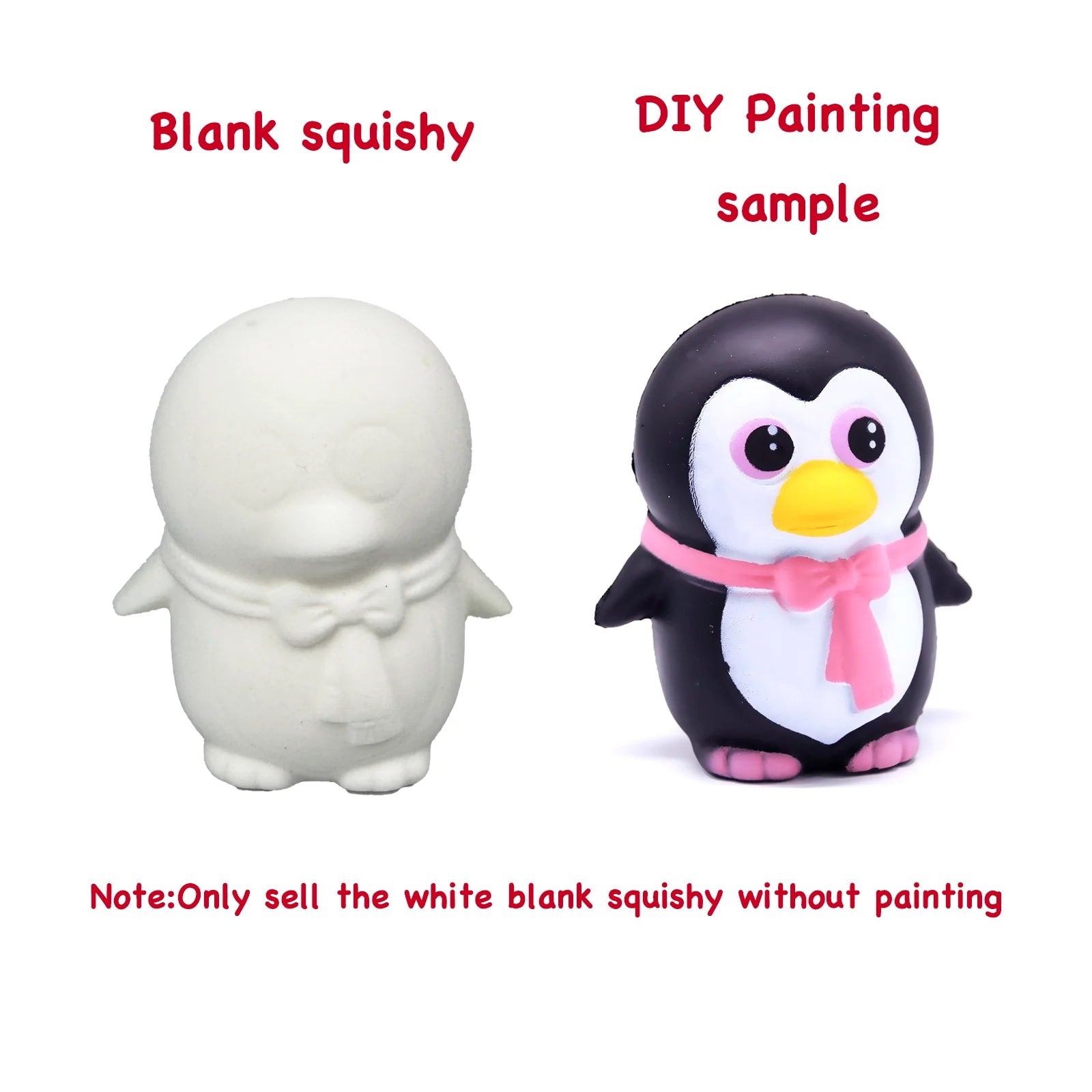 DIY Blank White Squishy Toys for Painting,Slow Rise Antistress Anxiety Anti Stress Relief Toys For Kids Children ADHD Autism