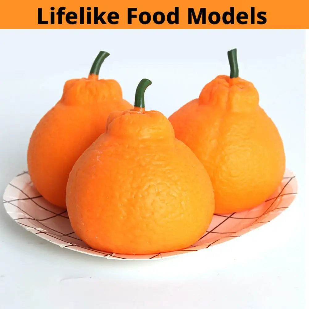 Orange Squishes Stress Balls Simulation Fruit Squishies Dough Ball Squeeze Toys Stress Relief Decompression Toys