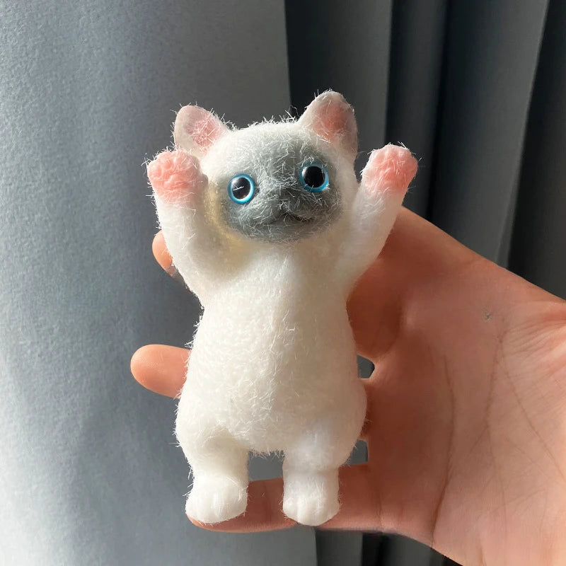 Fuzzy Squishies Big Cat Taba Squishy Silicone Big Plush Cat Handmade Kitten Squeeze Toy Mochi Toy Hand Relax Antistress Gift