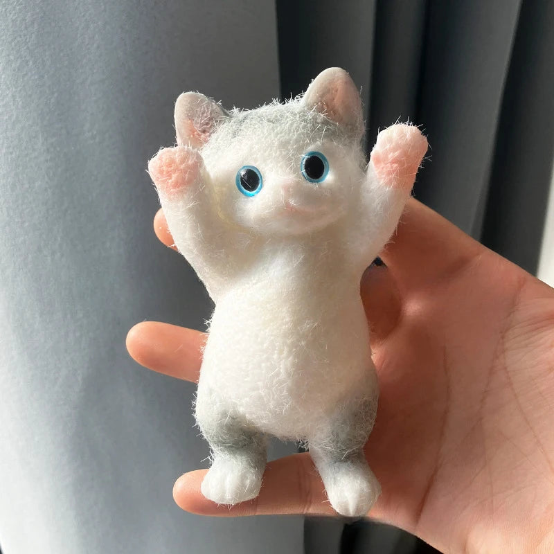 Fuzzy Squishies Big Cat Taba Squishy Silicone Big Plush Cat Handmade Kitten Squeeze Toy Mochi Toy Hand Relax Antistress Gift