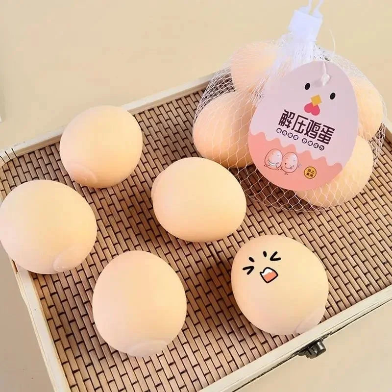 Egg Squishy Adorable Food Squishies for Stress Relief, Egg Squeeze Toys for Party Favors, Goodie Bag Stuffers, Classroom Prizes