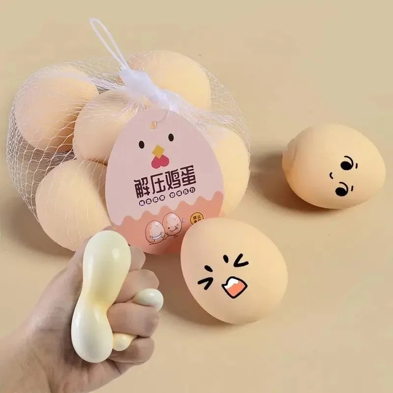 Egg Squishy Adorable Food Squishies for Stress Relief, Egg Squeeze Toys for Party Favors, Goodie Bag Stuffers, Classroom Prizes