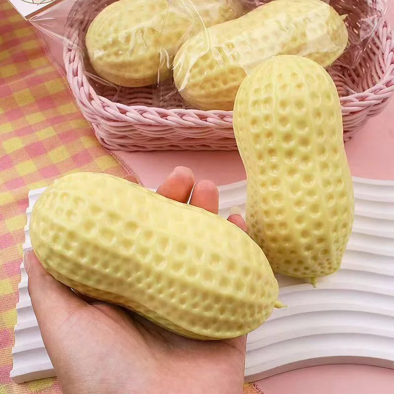 Peanut Shaped Squishy Stress Ball Crunchy Squeeze Toy with Buttery-Soft Feel Fidget ASMR Sensory Anti-Stress Toy for Adults