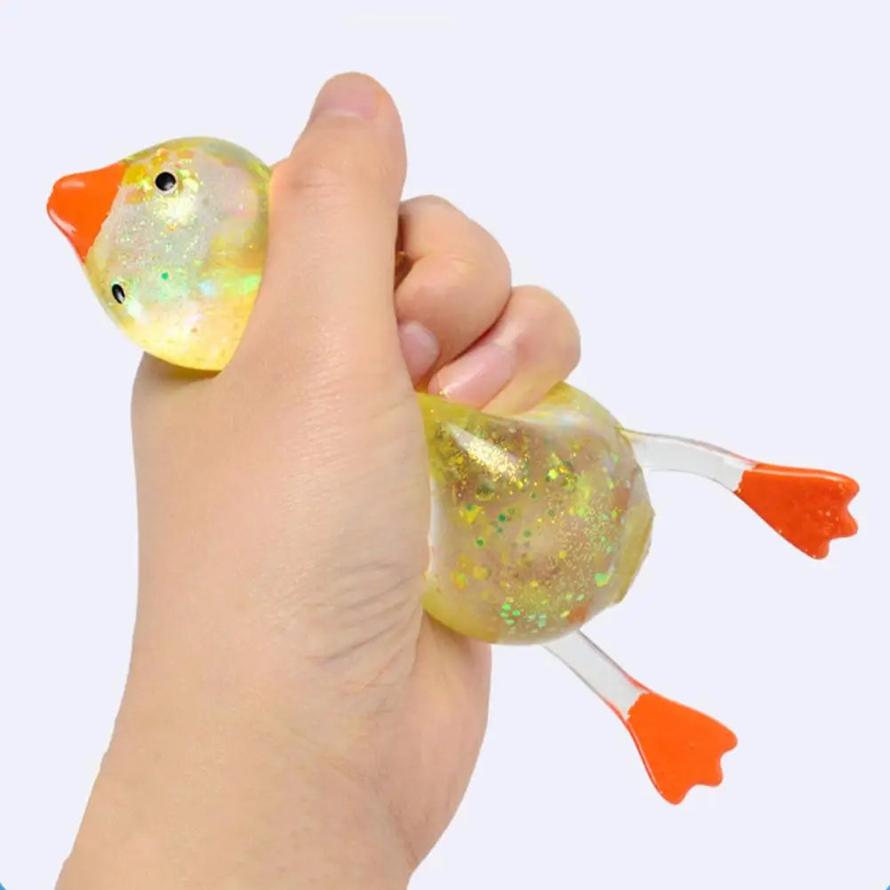 Stretchy Duck Squeeze Toys Stress Relief Crystal Mud Home Decor Party Favors, Squishies Sensory Fidget Toys for Adults and Kids