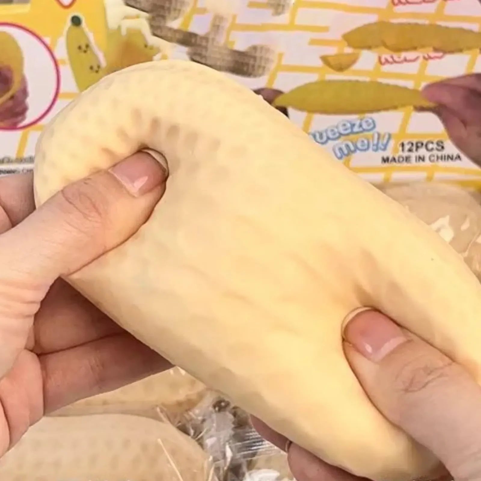 Peanut Shaped Squishy Stress Ball Crunchy Squeeze Toy with Buttery-Soft Feel Fidget ASMR Sensory Anti-Stress Toy for Adults